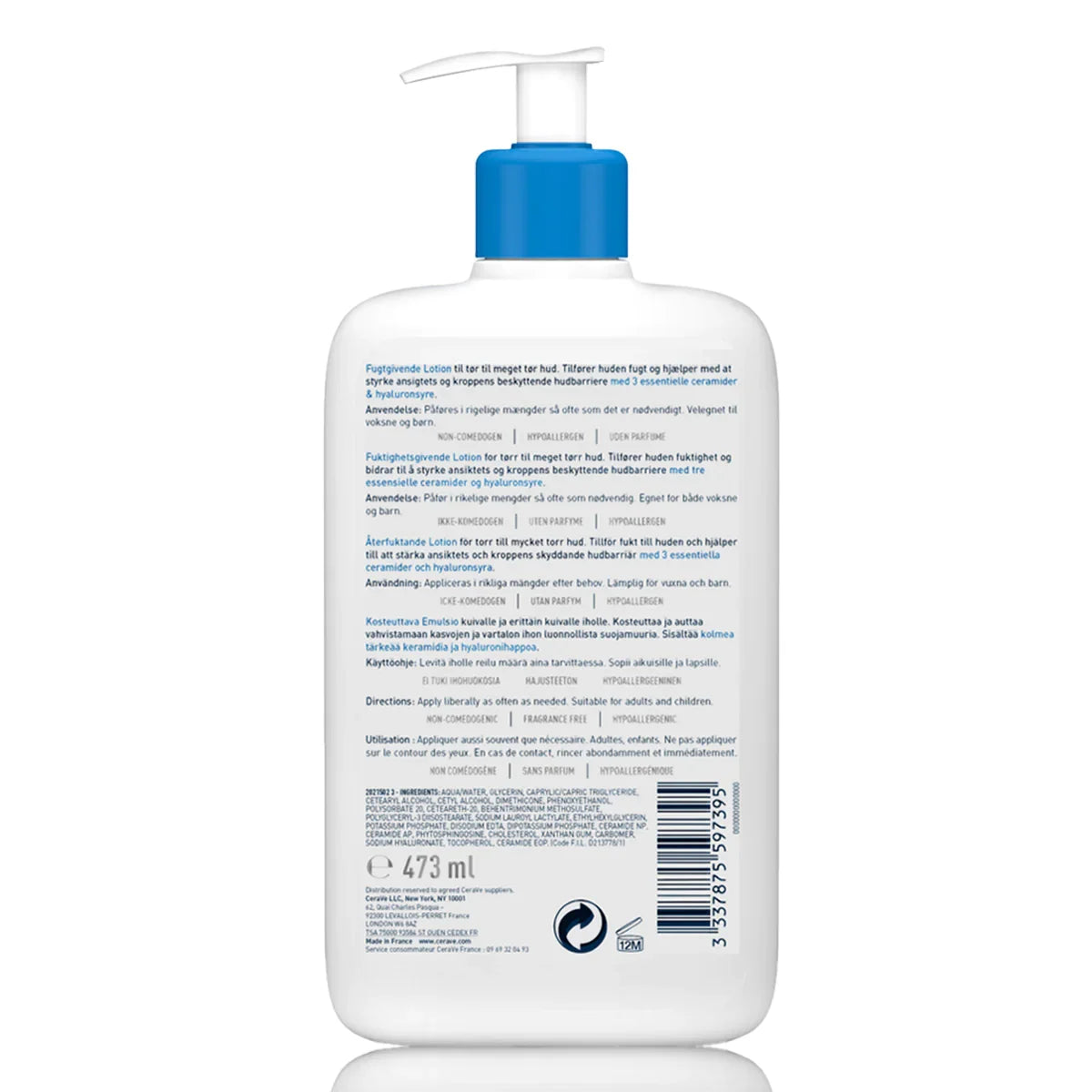 CERAVE MOISTURIZING LOTION | 24H BODY AND FACE MOISTURIZER FOR DRY TO VERY DRY SKIN 473ML