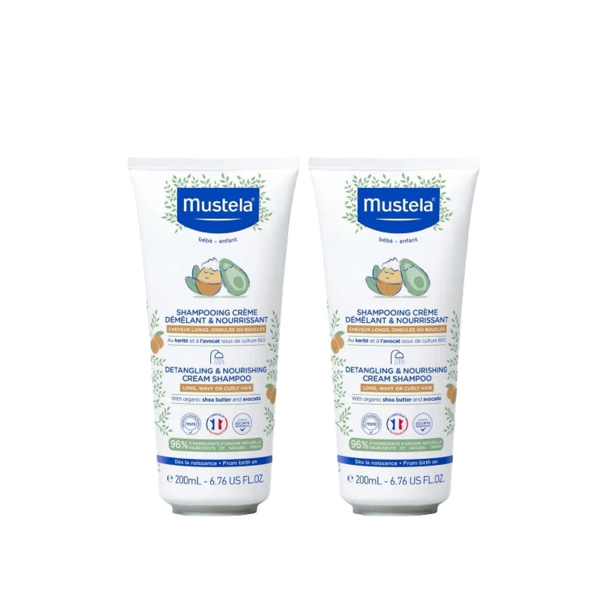 2X Mustela Detangling & Nourishing Cream Shampoo Detangling & Nourishing Cream Shampoo 200ML+ FREE HairBrush