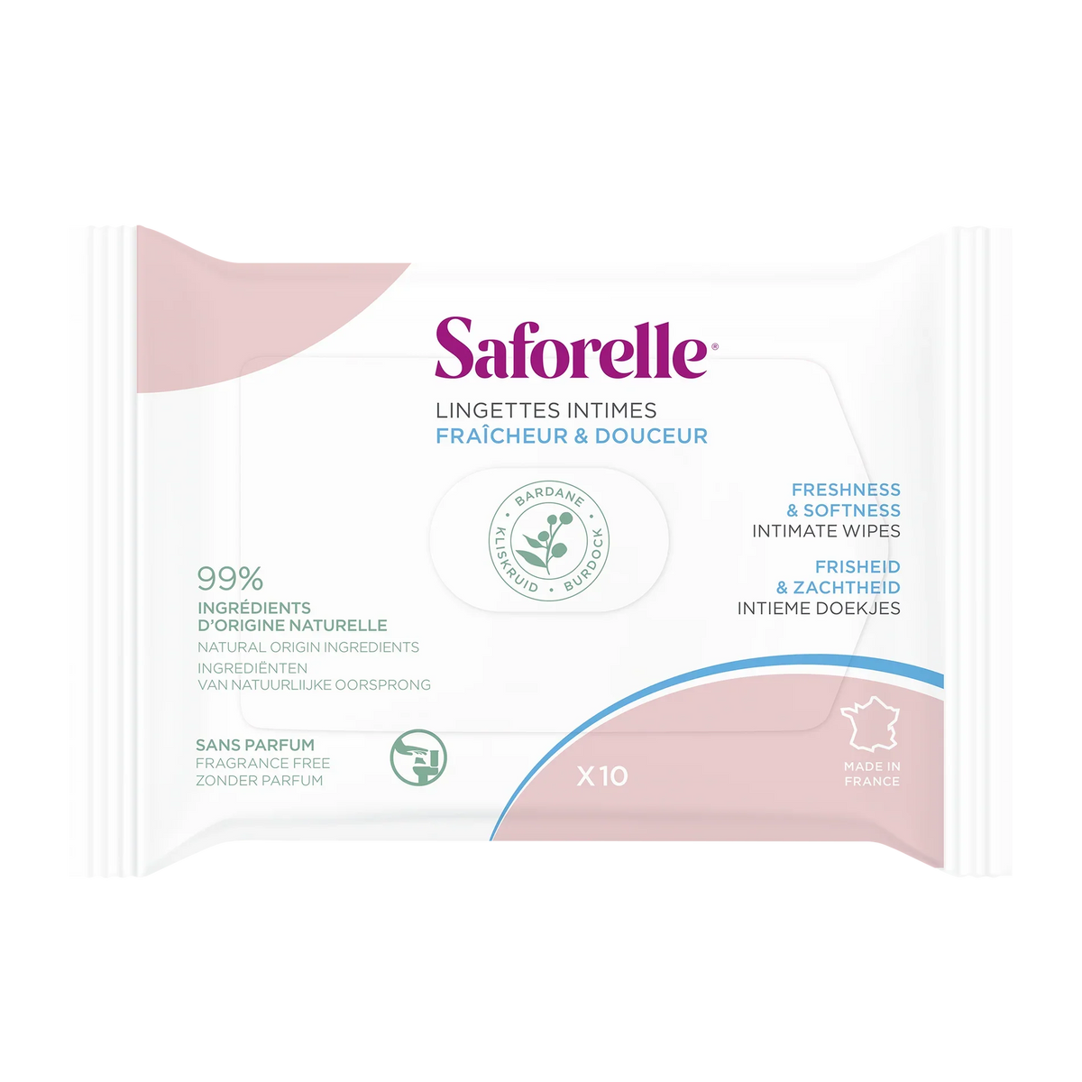 Saforelle Pocket Intimate Wipes - 10 Wipes