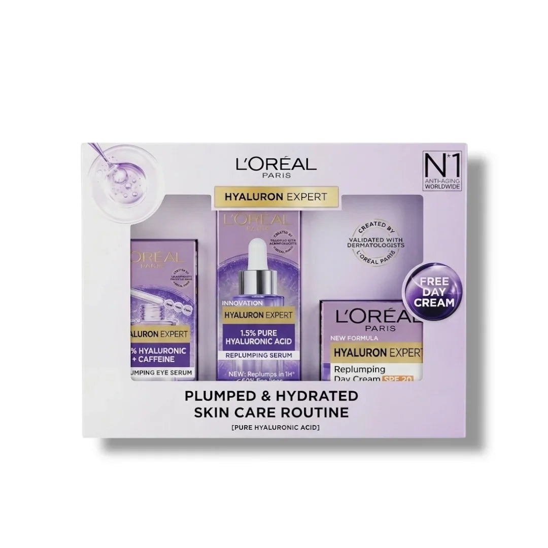Loreal hyaluron Expert Serum + Eye serum + Day Cream spf 20 Box