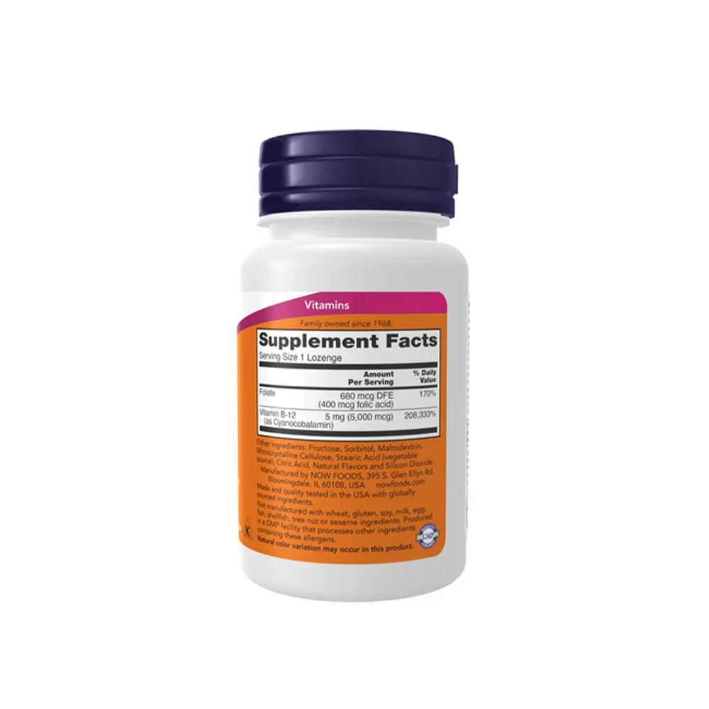 NOW Vitamin B-12 5000 mcg 60Lozenges
