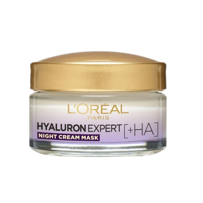 LOREAL HYALURON EXPERT MOISTURISER AND PLUMPING ANTI-AGING NIGHT CREAM WITH HYALURONIC ACID 50ML