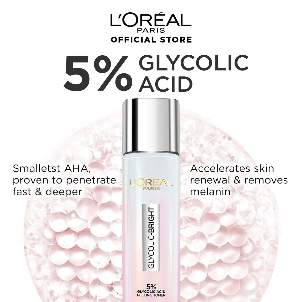 LOREAL 5% GLYCOLIC ACID PEELING TONER FOR INSTANT GLOWING SKIN