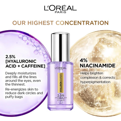 LOREAL HYALURON EXPERT EYE SERUM WITH 2.5% HYALURONIC ACID & CAFFEINE 20ML