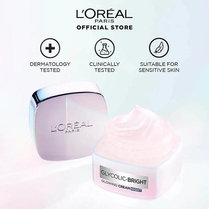 LOREAL GLYCOLIC BRIGHT GLOWING NIGHT CREAM 50ML