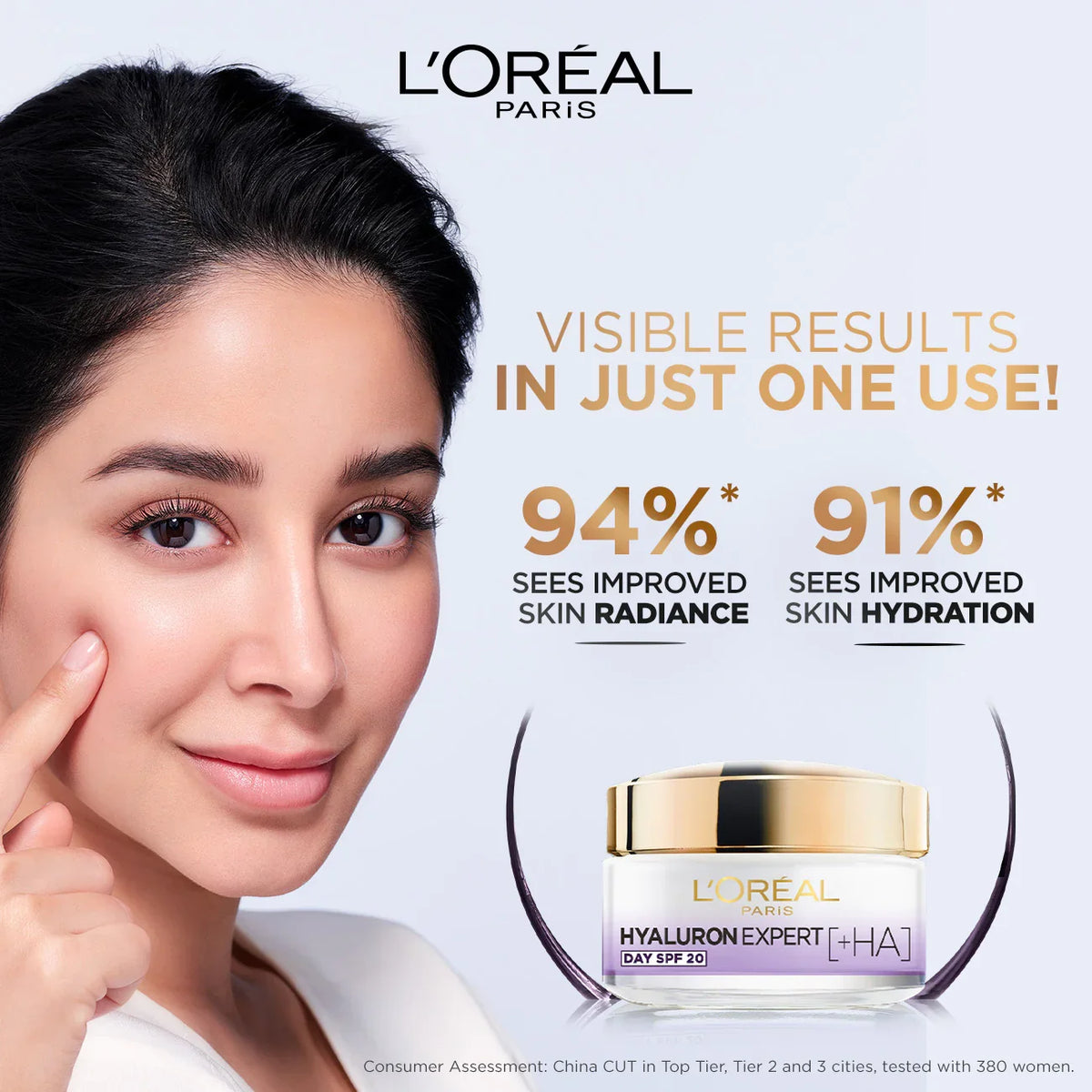 LOREAL HYALURON EXPERT MOISTURISER AND PLUMPING ANTI-AGING DAY CREAM WITH HYALURONIC ACID SPF 20 50ML