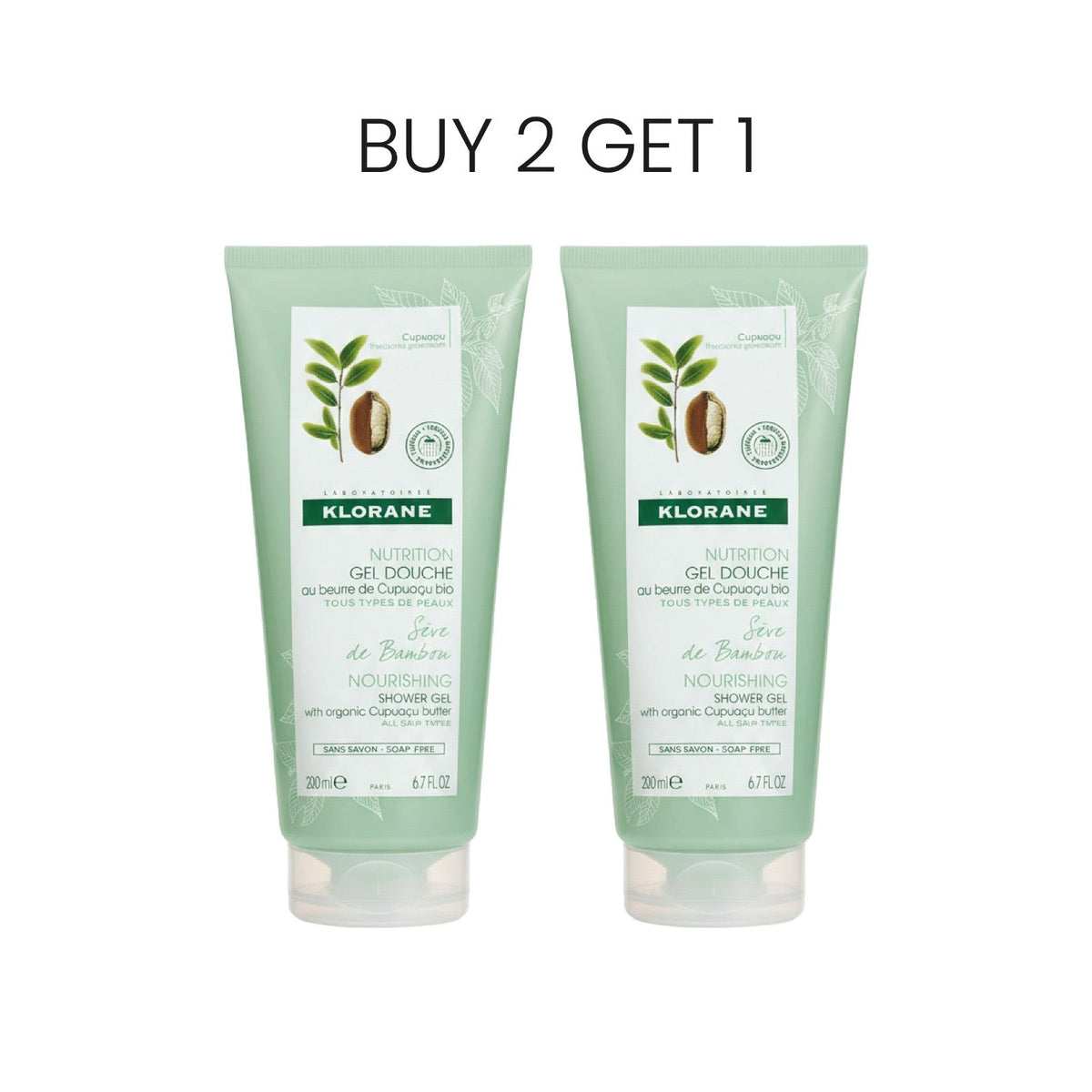 Buy 1 Get 1 Free Klorane Gel Douche Seve De Bambo 200ML
