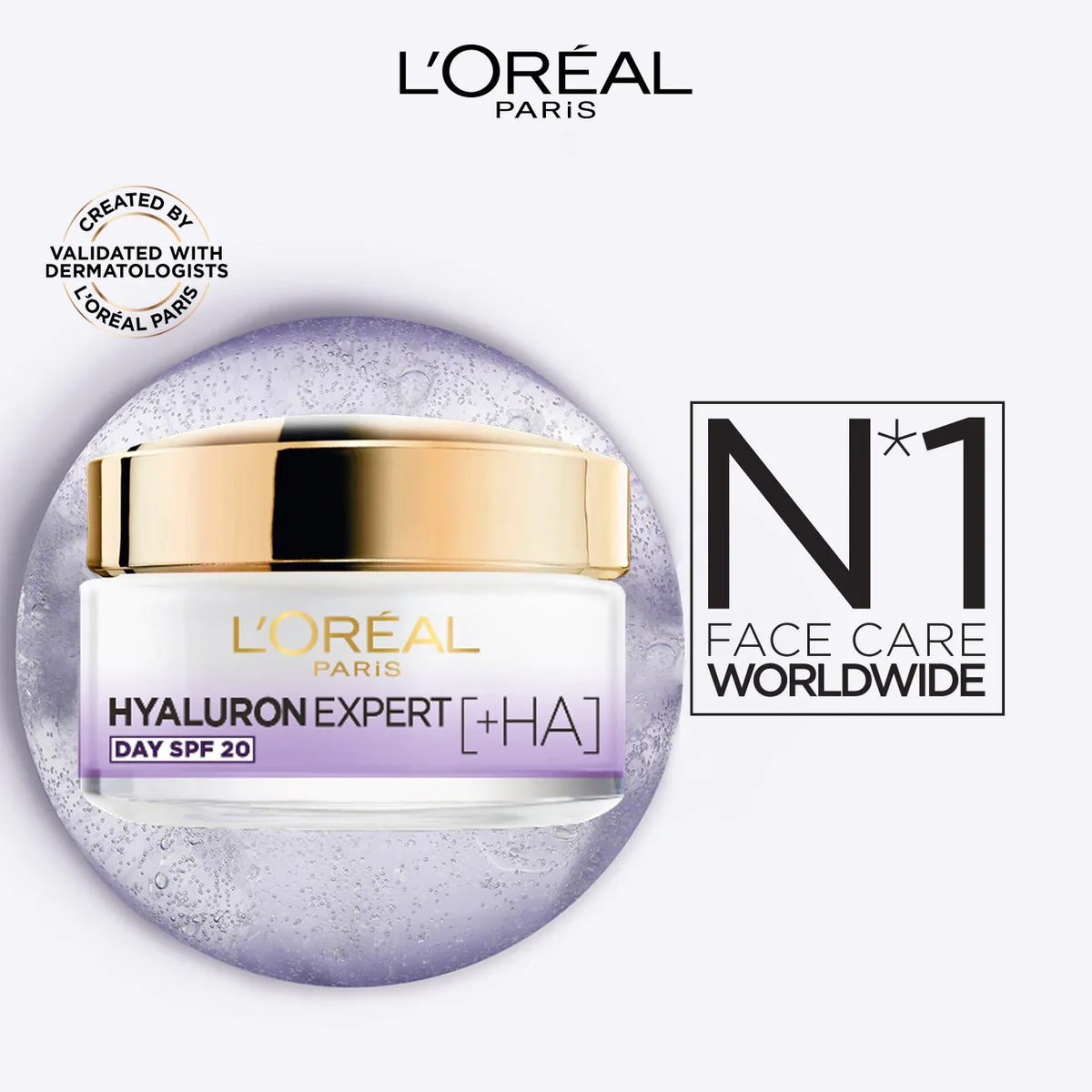 LOREAL HYALURON EXPERT MOISTURISER AND PLUMPING ANTI-AGING DAY CREAM WITH HYALURONIC ACID SPF 20 50ML