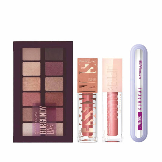20% OFF Maybelline The Burgundy Bar+ Sun Kisser 03 + Lifter Gloss 03+ Mascara Surreal