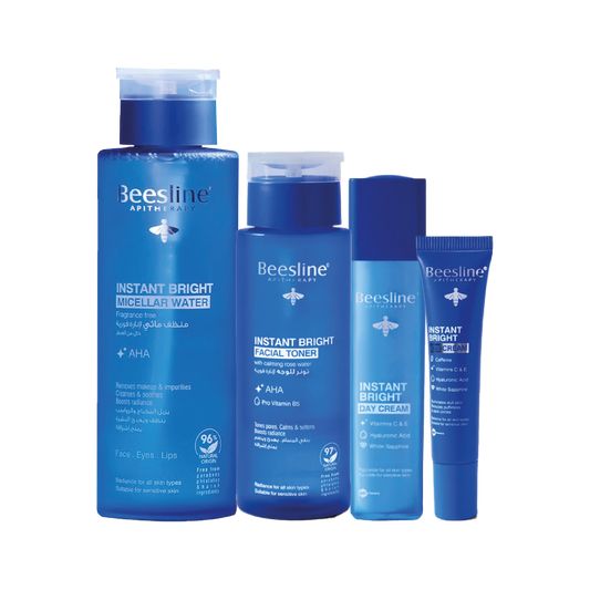 30% OFF BEESLINE INSTANT BRIGHT MICELLAR WATER 400ML+BEESLINE INSTANT BRIGHT FACIAL TONER 200ML+BEESLINE INSTANT BRIGHT EYE CREAM 15ML+BEESLINE INSTANT BRIGHT DAY CREAM 50ML