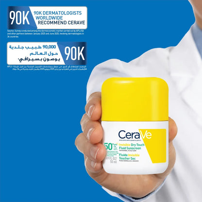 CERAVE INVISIBLE DRY TOUCH FLUID SUNSCREEN SPF 50+ 50 ML