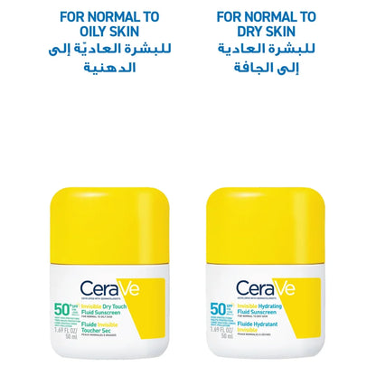 CERAVE INVISIBLE DRY TOUCH FLUID SUNSCREEN SPF 50+ 50 ML