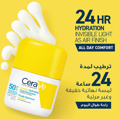 CERAVE INVISIBLE HYDRATING FLUID SUNSCREEN SPF50 50ML