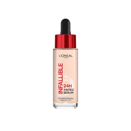 LOREAL INFALLIBLE 24H TINTED SERUM WITH 1% HYALURONIC ACID FOR RADIANT HYDRATED SKIN, LIGHT TO MEDIUM COVERAGE, 30ML