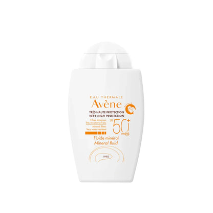 Avène mineral fluid SPF50+ Sunscreen 40ml | Ultra Light 100% Mineral Filter for Intolerant Skin - Matte Finish 40ML