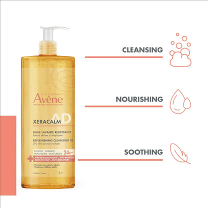 Avene Xeracalm AD For Dry Skin Lipid-Replenishing Cleansing Oil 1L