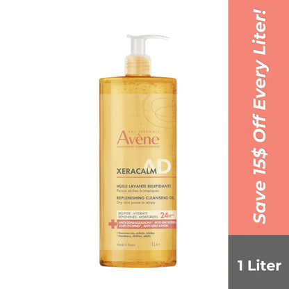 Avene Xeracalm AD For Dry Skin Lipid-Replenishing Cleansing Oil 1L
