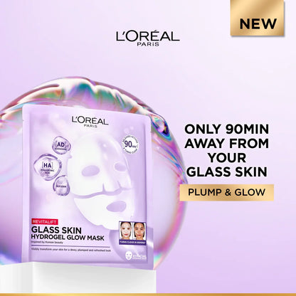 L’Oréal Paris Revitalift Glass Skin Hydrogel Glow Mask, Transform Your Skin For A Dewy, Plumped, Glass Skin In Only 90 Minutes