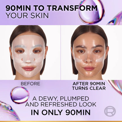 L’Oréal Paris Revitalift Glass Skin Hydrogel Glow Mask, Transform Your Skin For A Dewy, Plumped, Glass Skin In Only 90 Minutes