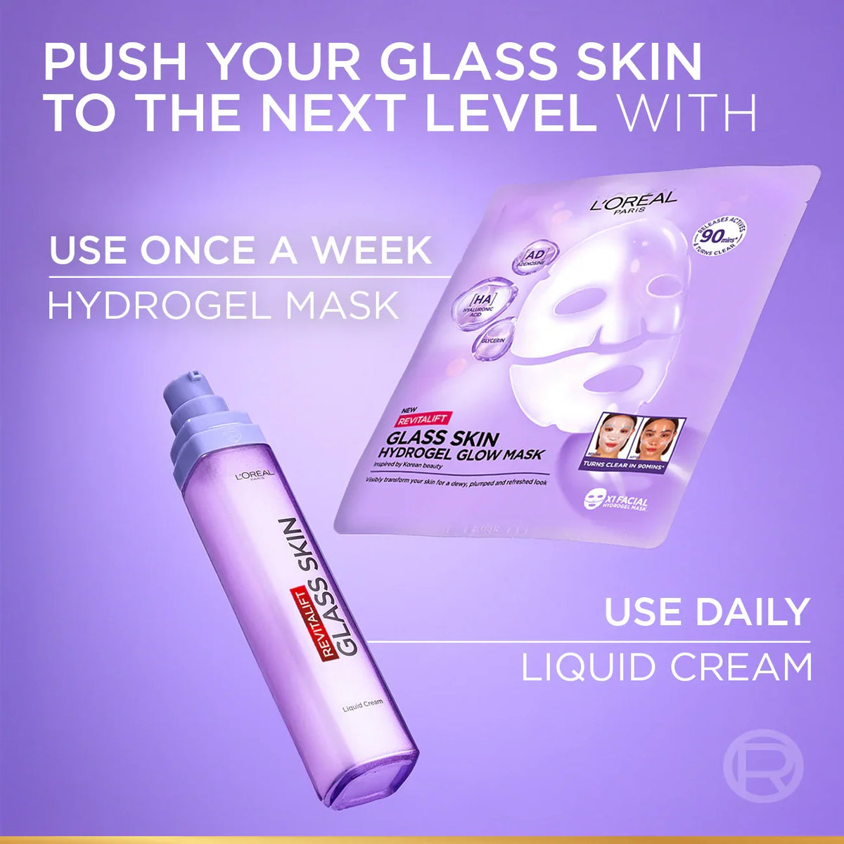 L’Oréal Paris Revitalift Glass Skin Hydrogel Glow Mask, Transform Your Skin For A Dewy, Plumped, Glass Skin In Only 90 Minutes