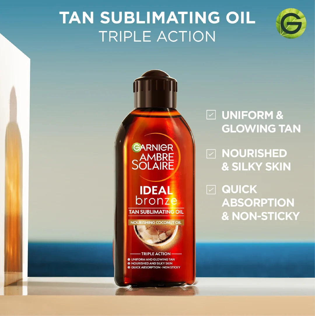 GARNIER AMBRE SOLAIRE IDEAL BRONZE TAN SUBLIMATING OIL (200ML)