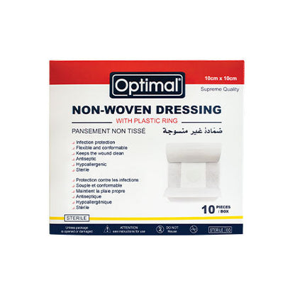 Optimal Nonwoven Dressing 10x10 with plastic ring