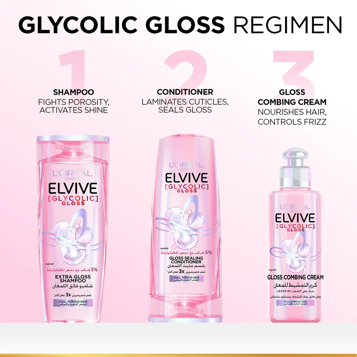 Loreal ELVIVE, GLYCOLIC GLOSS CONDITIONER, OUR 1ST AT HOME GLOSSING TREATMENT, 5% [GLOSS COMPLEX] WITH GLYCOLIC ACID, 200ML