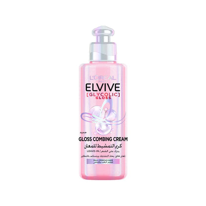 L'ORÉAL ELVIVE, GLYCOLIC GLOSS LEAVE-IN, HAIR COMBING CREAM, 2% [GLOSS COMPLEX] WITH GLYCOLIC ACID, 200ML