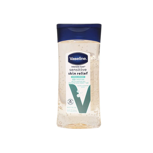 VASELINE INTENSIVE CARE BODY GEL OIL SENSITIVE SKIN RELIEF HYPOALLERGENIC 48 H MOISTURE 200ML