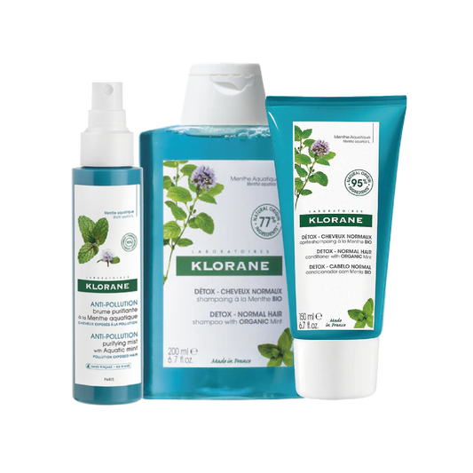 KLORANE SHAMPOO MENTHE 200ML+KLORANE BAUME MENTHE 150ML+ KLORANE SPRAY ANTI-POLLUTION BRUME PURIFIANTE 100ML