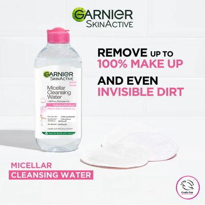 GARNIER MICELLAR WATER FACIAL CLEANSER AND MAKEUP REMOVER PINK FOR SENSITIVE SKIN