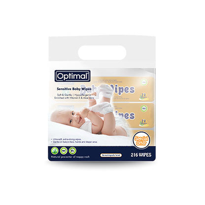 OPTIMAL Baby Wipes Pack Of 3 ORANGE