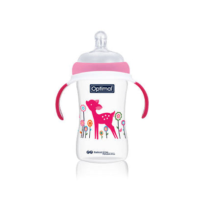 OPTIMAL Extra Wide Neck Feeding Bottle With Handle 240ml