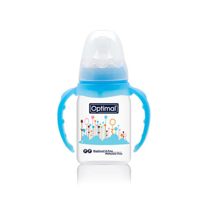 OPTIMAL Narrow Neck Orthodontic Feeding Bottle- Handle 140ml