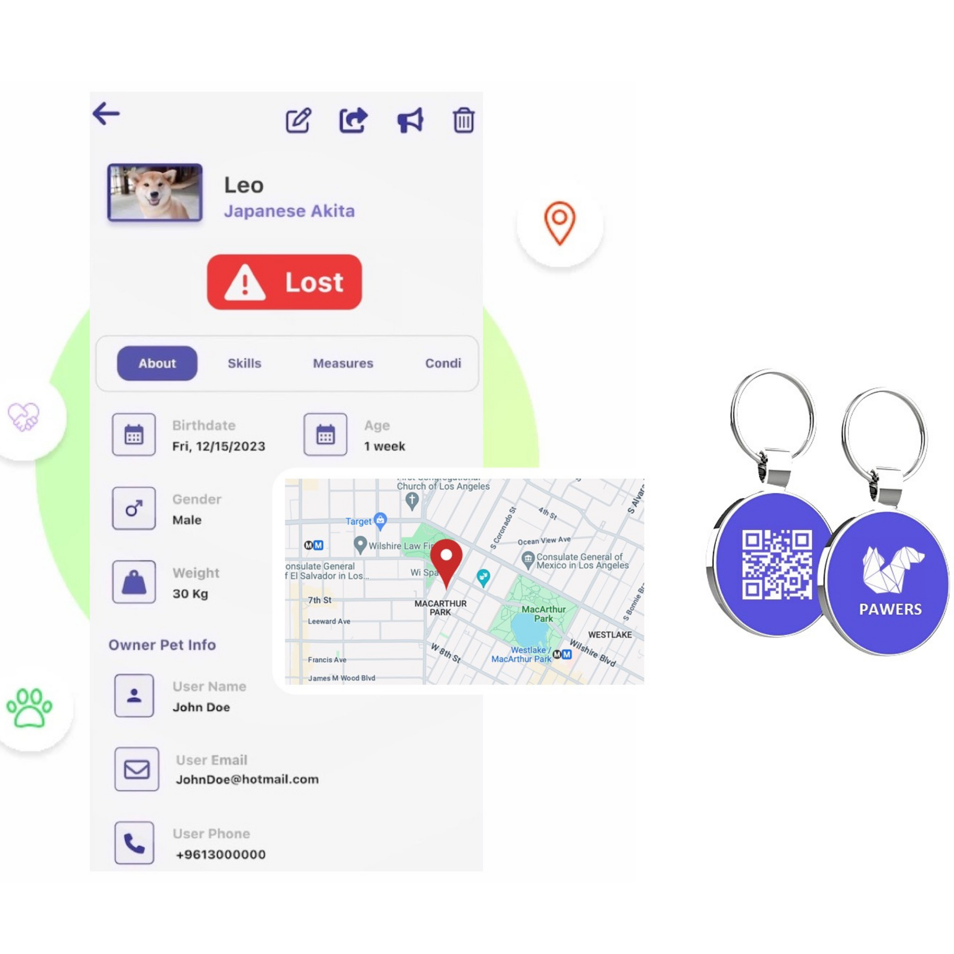 Pet Tracker Lost Pet Mode (Dog & Cat)