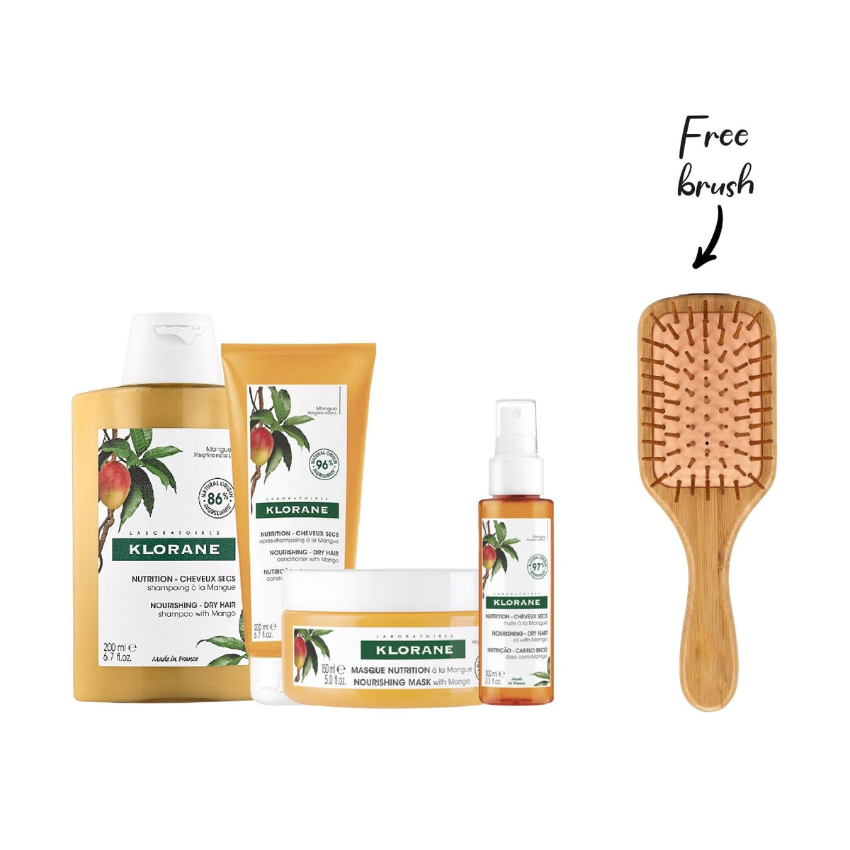 Klorane Mangue Hair Set + Free HairBrush