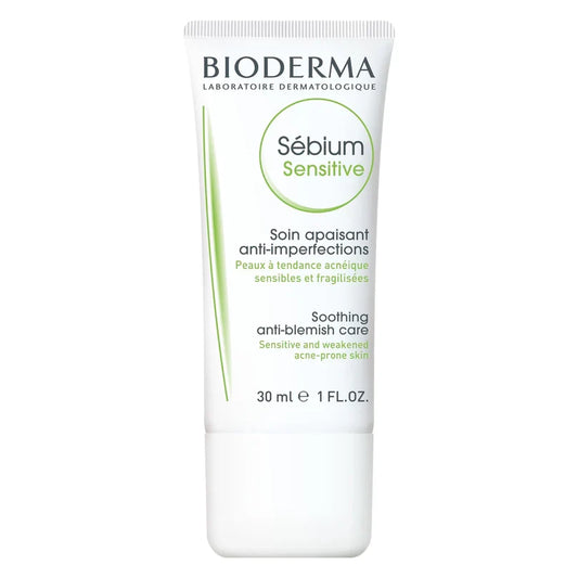 BIODERMA SEBIUM SENSITIVE SOOTHING MOISTURISING ANTI-BLEMISH CREAM ACNE-PRONE SKIN 30ML