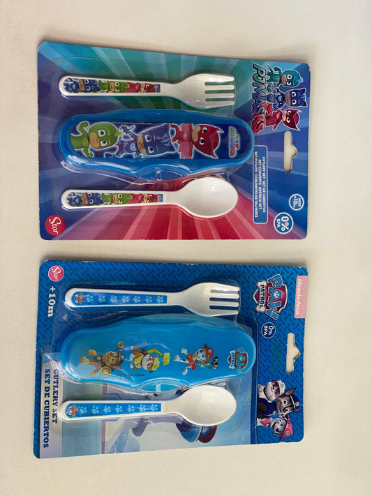 Disney Fork And Spoon Set with Cover
