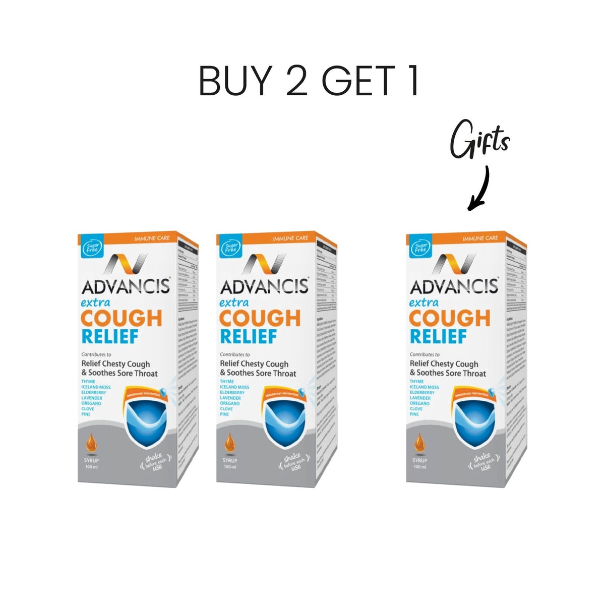 Buy 2 Get 1 FREE Advanvis Extra Cough Relief