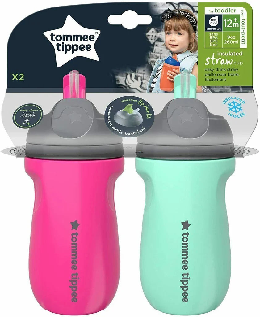 Tommee Tippee Tumbler With Straw 260ml- Pack of 2